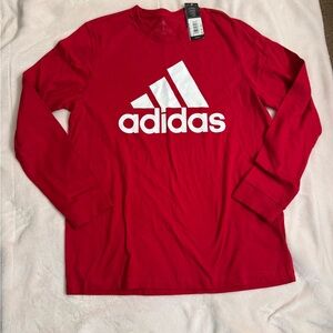 adidas Red Long Sleeve with White Logo